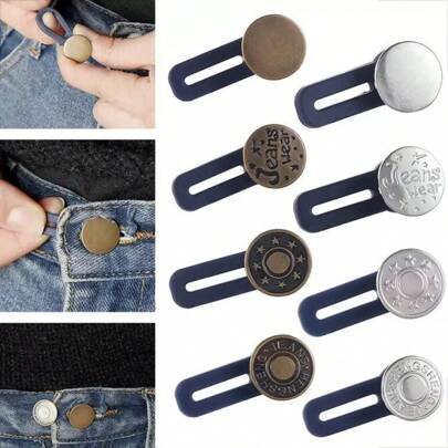 5 Extensores Alongamento Botão Para Calças Metal Aleatório