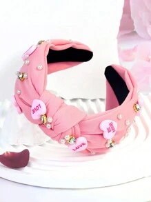 1 Stück Damen Valentinstag einfarbig süße Party Polyester Stoff geknotetes Stirnband, Haarband Haraccessoires Haarband - Verschiedenfarbig - Übersicht 11