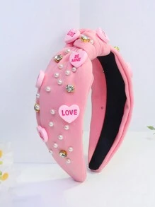 1 Stück Damen Valentinstag einfarbig süße Party Polyester Stoff geknotetes Stirnband, Haarband Haraccessoires Haarband - Verschiedenfarbig - Übersicht 6
