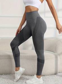 Pantaloni de yoga pentru antrenament cu talie înaltă, fără sudură, pentru ridicarea fundului, 4 piese