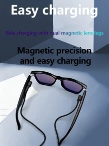 Occhiali smart Bluetooth, per ascoltare canzoni e rispondere alle chiamate durante la guida, con lenti magnetiche rimovibili, uno specchio per due scopi, adatti per spiaggia estiva, all'aperto e viaggi