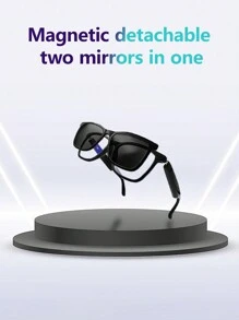 Occhiali smart Bluetooth, per ascoltare canzoni e rispondere alle chiamate durante la guida, con lenti magnetiche rimovibili, uno specchio per due scopi, adatti per spiaggia estiva, all'aperto e viaggi