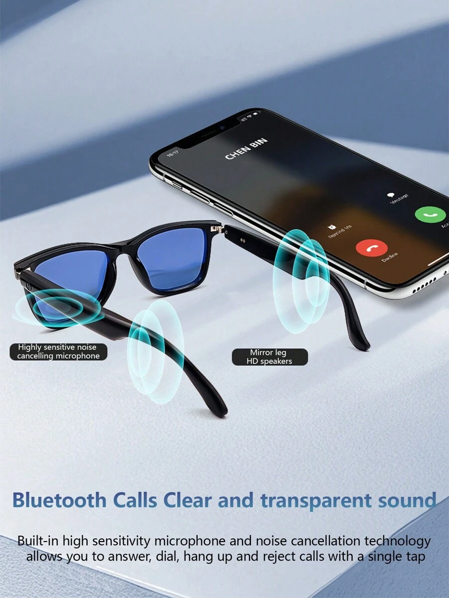Bluetooth Smart Glasses, Driving To Listen To Songs, Calls, Magnetic Detachable, One Mirror For Two Purposes