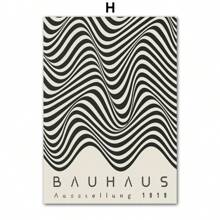 1 pièce Œuvre murale d'art moderne minimaliste aux lignes de couleur verte Bauhaus. Affiche, impression sur canevas, peinture abstraite pour la décoration du salon, sans cadre