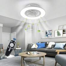 Froadp 90W Ceiling Fan With Light, LED Fan Lamps With Remote Control, Dimmable Ceiling Light, Morden Quiet Fan For Living Room And Bedroom - 90W - View 2
