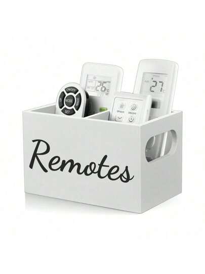 1pc Suporte de controle remoto de TV, caixa de armazenamento de cosméticos, caixa de controle remoto de madeira para mesa de cabeceira, caixa de armazenamento de cabeceira, caixa de armazenamento de controle remoto de mesa