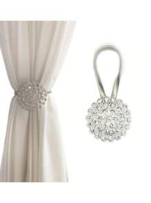 1/2 Stücke magnetische Kristall Blumen Fenstervorhang Clip Haken, federgespannte dekorative Vorhanghalter, ohne Bohren