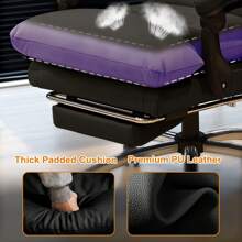 Comfortable Office Chair High Back Executive Desk Chair Leather Computer Gaming Chairs Big And Tall Office Chairs With Footrest - màu đen - Xem 2