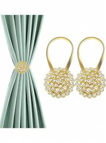 1/2 Stücke magnetische Kristall Blumen Fenstervorhang Clip Haken, federgespannte dekorative Vorhanghalter, ohne Bohren