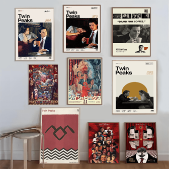 قطعة واحدة من لوحات الجدران الملصقات غير المؤطرة لمسلسل التوأم القمم، ملصق عرض المسلسل، طباعة وملصقات عالية الجودة HD، لوحة فنية للجدران ديكور المنزل والدراسة نمط بوب