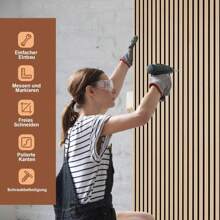 Herrselsam 2x paneles acústicos de madera 120x60cm paneles de pared hechos de chapa de madera y fieltro, paneles de madera de roble, paneles de pared de madera para decoración de paredes interiores de estudio y hogar - cobertura de área grande