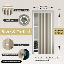 1pc, Magnetic Insulation Foldable Curtain, Shading Heat Insulation, Private Room Partition, Suitable For Cabinets And Space Partition, Easy Installation, Wind Proof, Home Decoration, Room Decoration