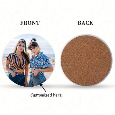 Porta-copos de cerâmica personalizáveis com fundo de cortiça macia, porta-copos redondos/quadrados antiderrapantes, perfeitos para mesas de centro, mesas de jantar, presentes de inauguração e lembranças caseiras.
