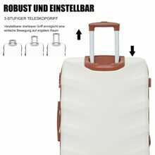 Sweiko Sweiko Walizka z twardą skorupą, walizka na kółkach, walizka podróżna, bagaż podręczny na 4 kołach, materiał ABS, zamek celny TSA, 43*27*66, (niebieski królewski + brązowy)