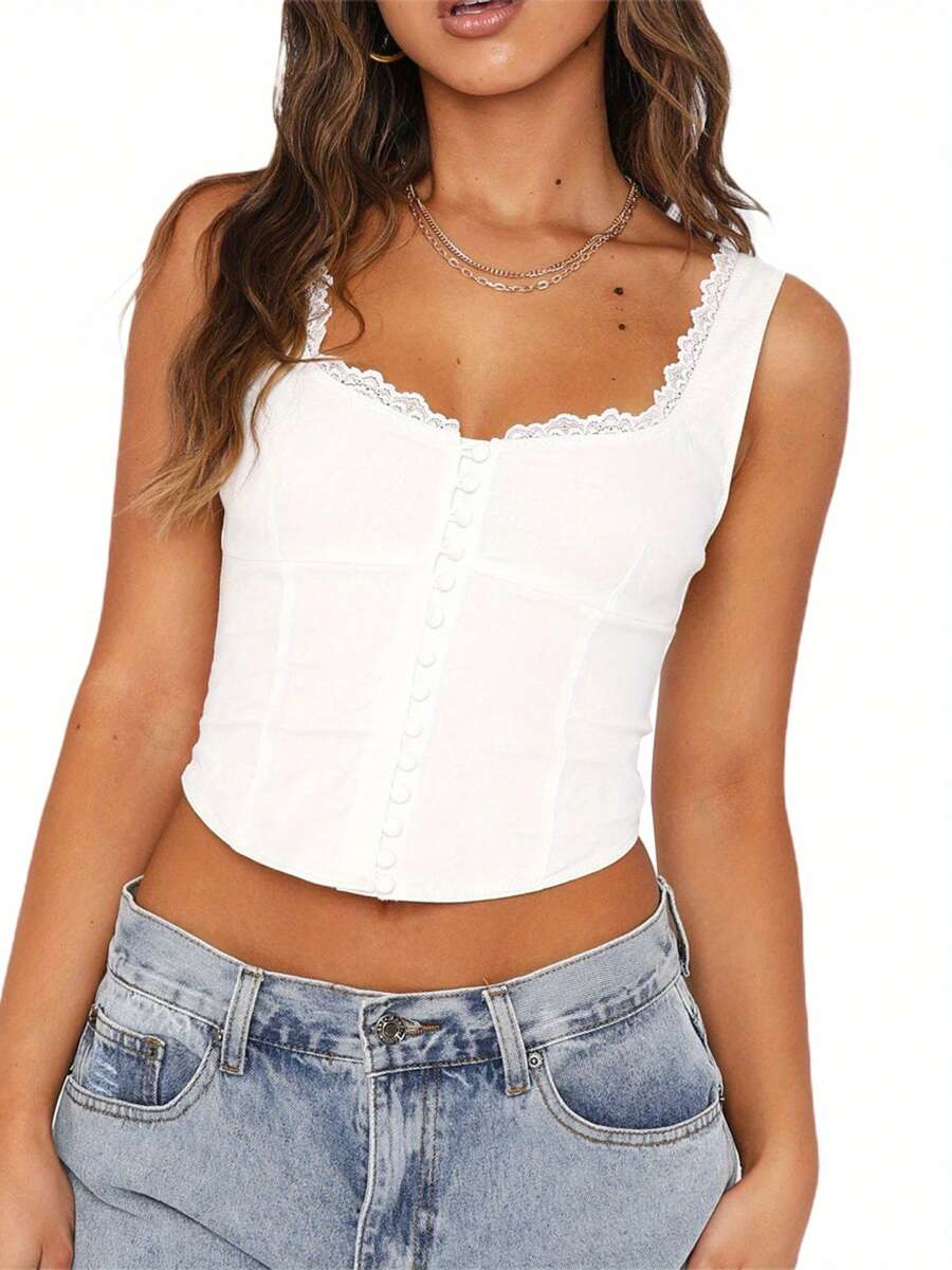 Women Tank Tops & Camis - 白色 - 查看 1