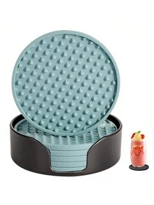 3 件装硅胶杯垫，耐热，适用于杯具、干燥垫、桌面保护垫、防滑饮料杯垫最佳礼物 - 彩色 - 查看 1