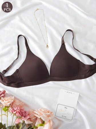 1st V-Style Lady's Comfortable Wireless Soft Cup Solid Underwear BH