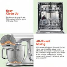 HOWORK Stand Mixer,10-Speed 5QT Kitchen Electric Mixer,For Daily Use With Egg Whisk,Dough Hook,Flat Beater Stainless Steel Bowl - US A Type Plug(110-127V) - View 5