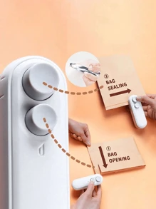 Mini Snack Bag Sealing Machine, Rechargeable 2-In-1 Bag Heat Sealing Machine, With Chip Cutter, Plastic Bag Resealing Machine To Keep Food Fresh, Small Sealing Machine With Blade, Hot Vacuum Sealing Machine, USB Charging Sealing Machine, Food Storage Sealing Machine