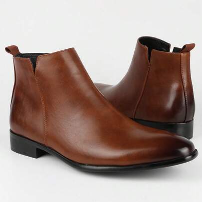 Chelsea Men's Casual Waterproof Shoes Fashion Chunky Heel Square Toe Ankle Boots Winter Boots For Men