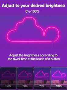 1 pezzo Striscia luminosa a LED al neon da 5V con interfaccia USB e interruttore touch, regolabile, flessibile, adatto per decorare camera da letto, soggiorno, casa, bar, interno ed esterno, include nastro biadesivo
