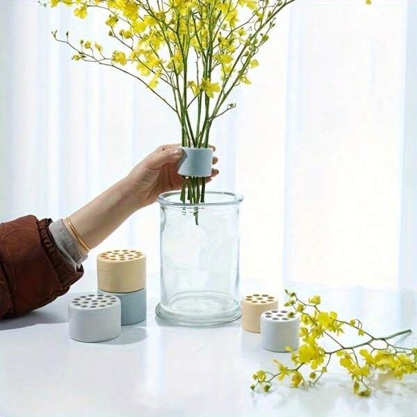 6pcs Multi-Functional Vase Flower Arranger - Reusable Spiral Bouquet Holders And Stem Stabilizers, Lightweight Plastic Gardening Tools For Indoor/Outdoor Use, With Casual Style And Plant Hanging Accessories