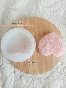 Lace Flower Heart DIY Handmade Fragrance Plaster Multifunctional Silicone Mold - White - View 5