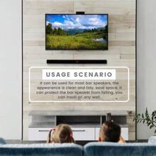 Universal Speaker Wall Mount Kit Brackets For Surround Speakers Home Office NEW Universal Sound Bar Mounts Wall Mount Kit Soundbar Mounting Bracket - Black - View 7