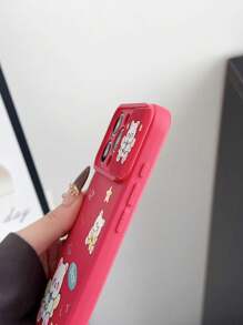 Nuevo y moderno estuche para teléfono de metal con patrón de corazón, resistente a caídas y compatible con iPhone 11/12/13/14/15/16 Pro AMX, estilo de comercio exterior con lente plegable - Rojo - Ver 4