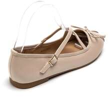Women's Flat Shoes, Featuring Buckle And Decor Design, Classic Style - Beige-1 - View 6