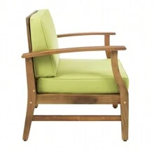 28.25" Arm Chair, Modern Club Chair With Water-Resistant Fabric Upholstered, Backrest, Adjustable Footrest, Wooden Frame, Lounge Chair For Backyard, Patio, Garden