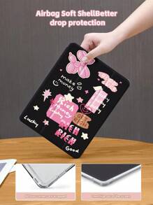 贴纸拼贴图案平板电脑保护壳，兼容 iPad 9.7/10.2/10.5/10.9/12.9/Pro 11、第 10 代，兼容三星 Galaxy Tab S6 Lite 10.4 英寸，兼容华为 MatePad 11 英寸/Tab，柔软防摔保护，智能支架/自动唤醒/睡眠 - 彩色 - 查看 3