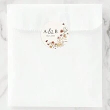 Elegante, op maat gemaakte bloemenstickers voor bruiloften - Gepersonaliseerde naamlabels voor het toevoegen van namen en data aan bedankjes, uitnodigingen en cadeauverpakkingen, waardoor de romantiek van uw evenementdecoratie wordt vergroot