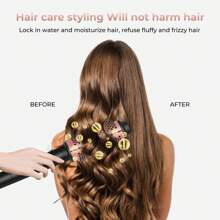 UKLISS 3 In 1 Thermal Round Brush, Thermal Curling Brush, Thermal Hair Brush Negative Ion Curling, Straightening And Volumizing Hair Tool Digital Temperature Display Interchangeable Heads For All Hair Types,Gift - 查看 6