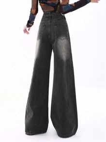 Mid-Waist Retro American Style Slimming High Street Relaxed Fit Ankle-Length Straight-Leg Women Jeans Denim Pants