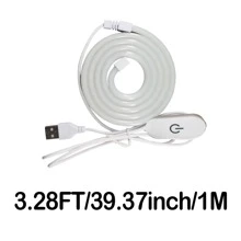 1 pezzo Striscia luminosa a LED al neon da 5V con interfaccia USB e interruttore touch, regolabile, flessibile, adatto per decorare camera da letto, soggiorno, casa, bar, interno ed esterno, include nastro biadesivo