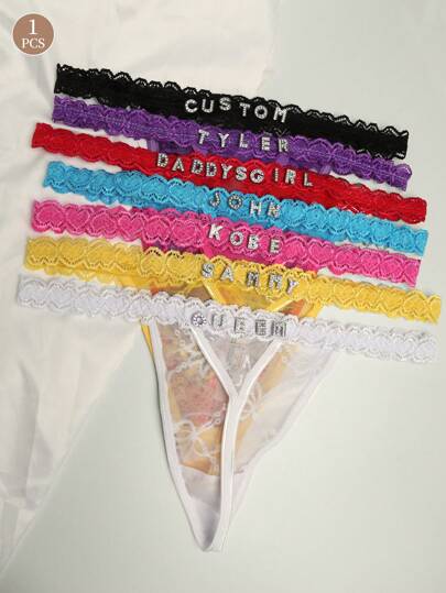 Customized Crystal Letter Verleidelijke Kanten Personalized Name String Panties, Bikini Tanga Lingerie Back Girlfriend, Wife, Halloween, Birthday. Anniversaries, Birthdays, Holiday, Dawg, ful, Cute, Adorable, Contracted, Funny, Custom, Unique, Customized, Personalized, Ideal Him, Her, Boyfriend, Family, Friends, Her,Chic ,Urban Gala view 8