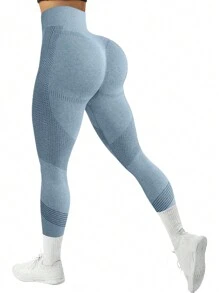 Pantaloni de yoga pentru antrenament cu talie înaltă, fără sudură, pentru ridicarea fundului, 4 piese