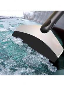 1pc Car Ice Scraper With Long Handle, Frost Remover Brush, Stainless Steel Windshield Snow Shovel Cleaning Tool For Cars, Trucks, SUVs In Winter