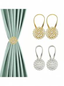 1/2 Stücke magnetische Kristall Blumen Fenstervorhang Clip Haken, federgespannte dekorative Vorhanghalter, ohne Bohren