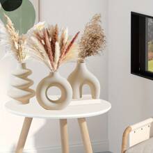 1pc Ceramic Matte Vase For Home Decor, Modern And Minimalist Decorative Vase Set For Pampas Grass, Boho Vase For Farmhouse Living Room Dining Room Tabletop Bookshelf Centerpiece Table Decor Room Decor Flower Vase Glass Vase