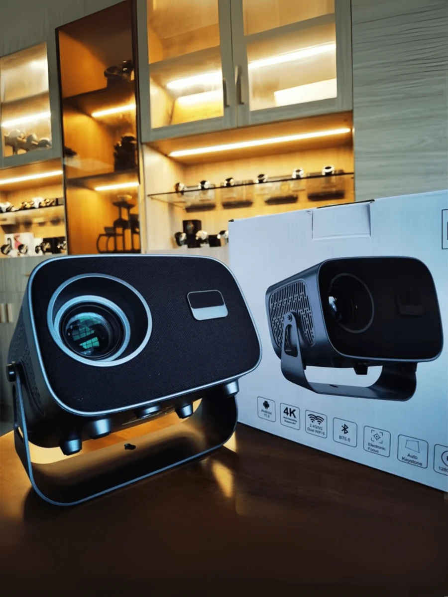 Portable Projector Android 11 5G Dual Wi-Fi 4K 8K Video Projectors Quad Core Home Theater Projector 1080p 200 ANSI 3D Projector - Grey - View 1