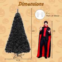 Lifezeal 6/7/8 FT Halloween Tree With 362/572/860 Branch Tips Frosted Pine Needles 210/320/450 White LED Lights - US A Type Plug(110-127V) - View 2
