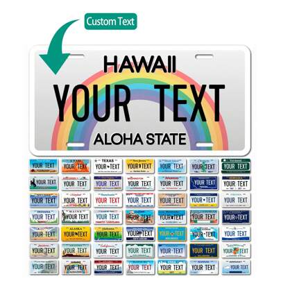 Personalize And Customize 50 State License Plates, Add Your Customized Text Information Logo, Which Is Suitable For Customized License Plates Of Automobiles, Mopeds, Motorcycles And Bicycles. High-Quality Aluminum License Plates Are Waterproof And Fade-Resistant, 6x12 Inches, Ideal Gifts For Him,Ideal Gifts For Her,Her,Boyfriend,Girlfriend,Dad,Mom,Family,Friends,Son,Daughter,Kids,For Anniversaries,For Birthdays,For Housewarming,For Graduation,Kitchen,Dining Room,Bedroom,Office,Living Room,Home,Garden,Tea Room