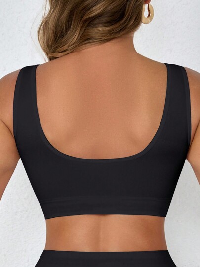 Women Breathable Seamless Sports Bras, Padless Thin Racerback Camisoles Exercise view 2