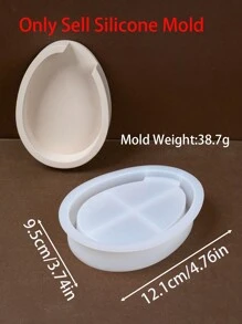 Moldes de silicona en forma de huevos huecos de Pascua para manualidades, moldes de silueta de conejo para decoración del hogar con resina epoxi y yeso, regalos festivos - moho - Ver 10