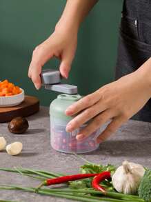 1pc Manual 3-Speed Garlic Press, Kitchen Handy Mini Garlic Crusher/Grinder Tool For Mincing, Chopping, Blending