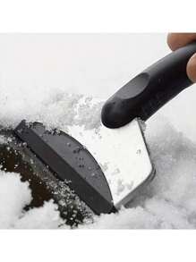 1pc Car Ice Scraper With Long Handle, Frost Remover Brush, Stainless Steel Windshield Snow Shovel Cleaning Tool For Cars, Trucks, SUVs In Winter