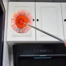 Tatukiko 多功能干湿拖把清洁器，用于擦窗户、拖地、洗车、墙壁、橱柜、房车车顶和高处，可延伸至 222.4 厘米长 - 橘白色 - 查看 10