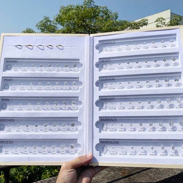 5A Grade Cubic Zirconia In Various Cuts & Shapes, D Color, Wooden Box Set For DIY Rings, Earrings And Jewelry